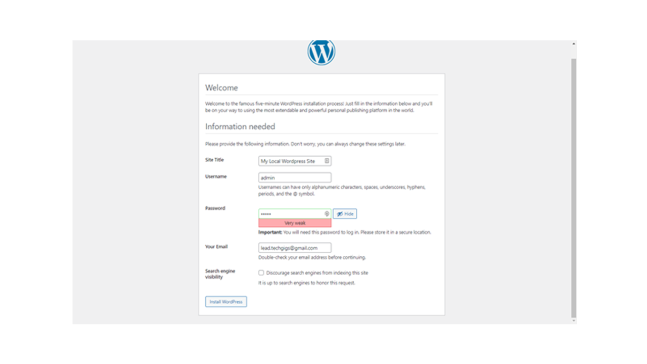 Install Wordpress Locally Using XAMPP